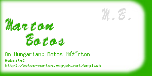 marton botos business card